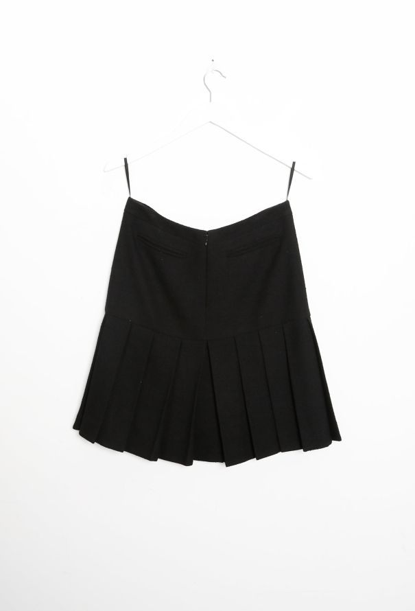 Chanel Bouclé Pleated Wool Skirt - 7