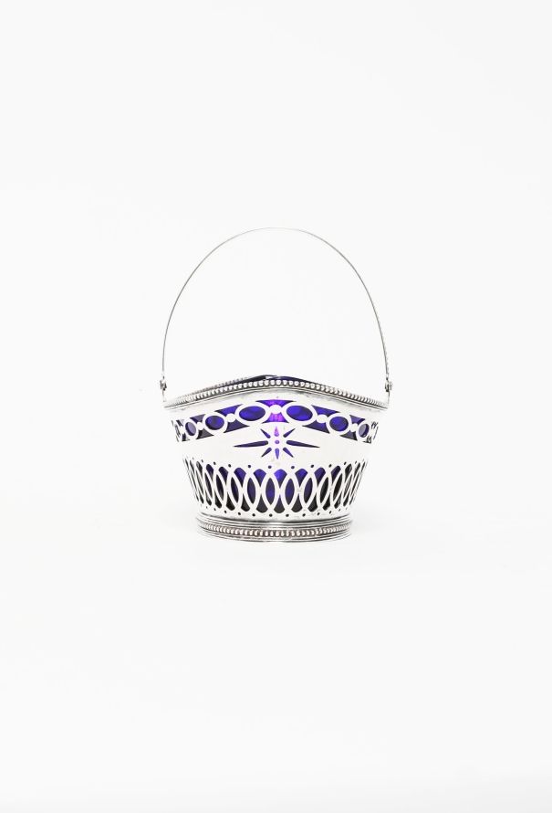 Vintage Objects & Decor 30s Silver Cobalt Mini Basket - 4