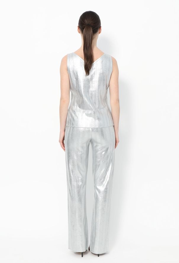 Thierry Mugler 2001 Metallic Striped Ensemble - 3