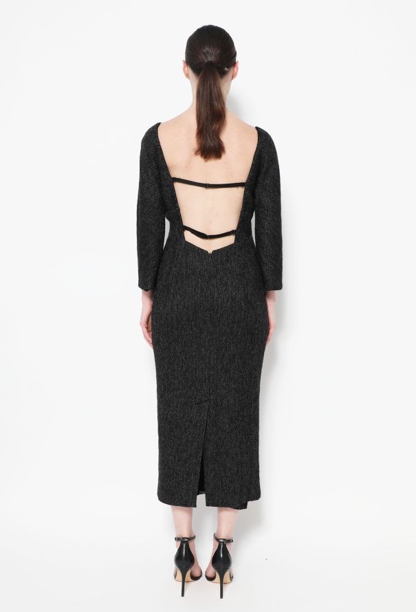 Dolce & Gabbana F/W 1998 Herringbone Open-Back Dress - 4