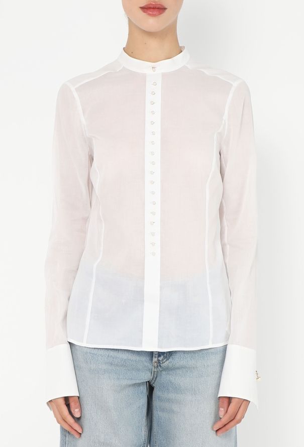Chanel 2005 Pearl Button Voile Blouse - 3