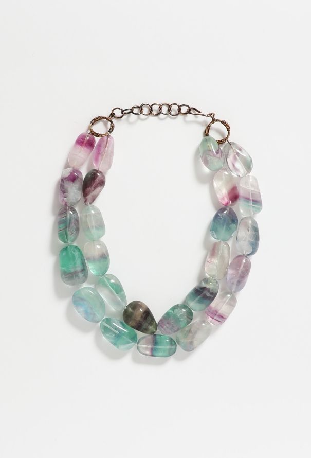 Fluorite Stone Choker Necklace - 1