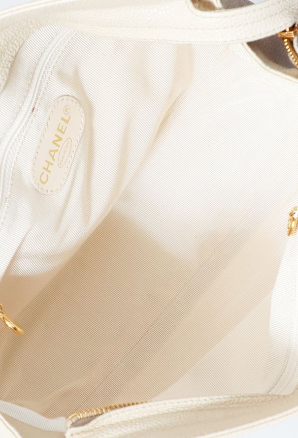 Chanel Off-White Caviar Tote Bag - 13