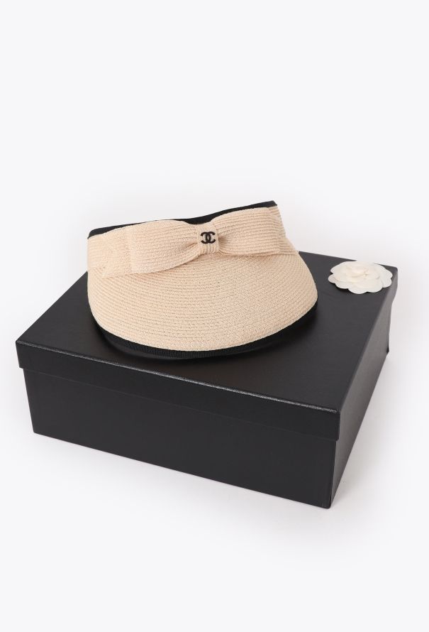 Chanel 2021 Raffia 'CC' Bow Visor - 2