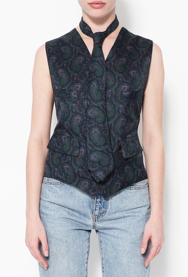 Hermès Vintage Paisley Silk Vest & Tie - 1