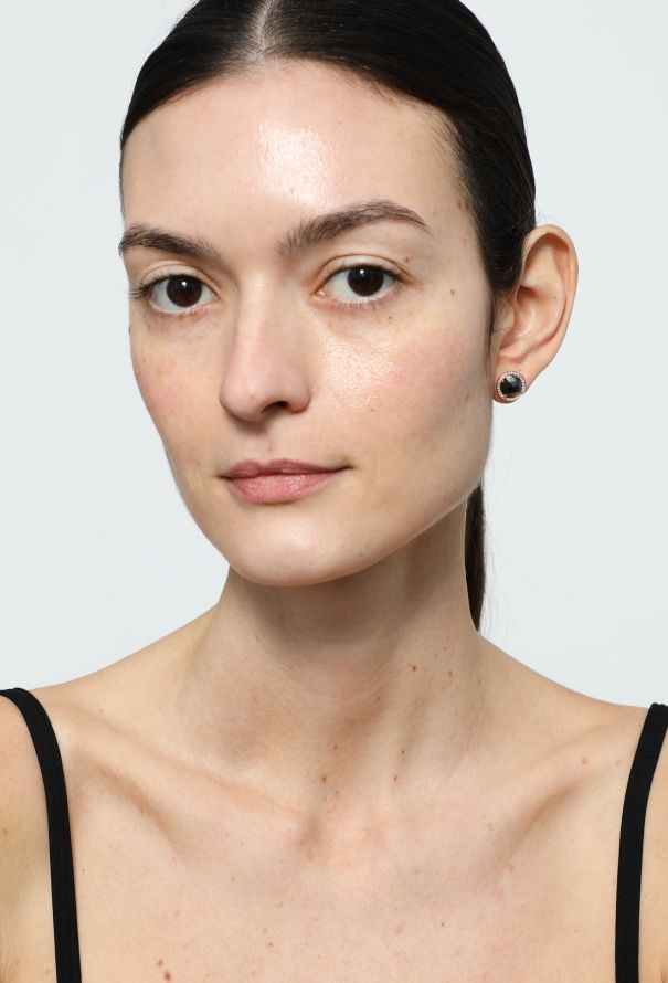 Vintage & Antique 18k Pink Gold & Black Diamond Studs - 3