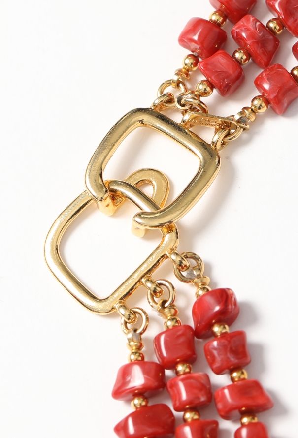 Kenneth Jay Lane Late '80s Coral Resin Bib Necklace - 5
