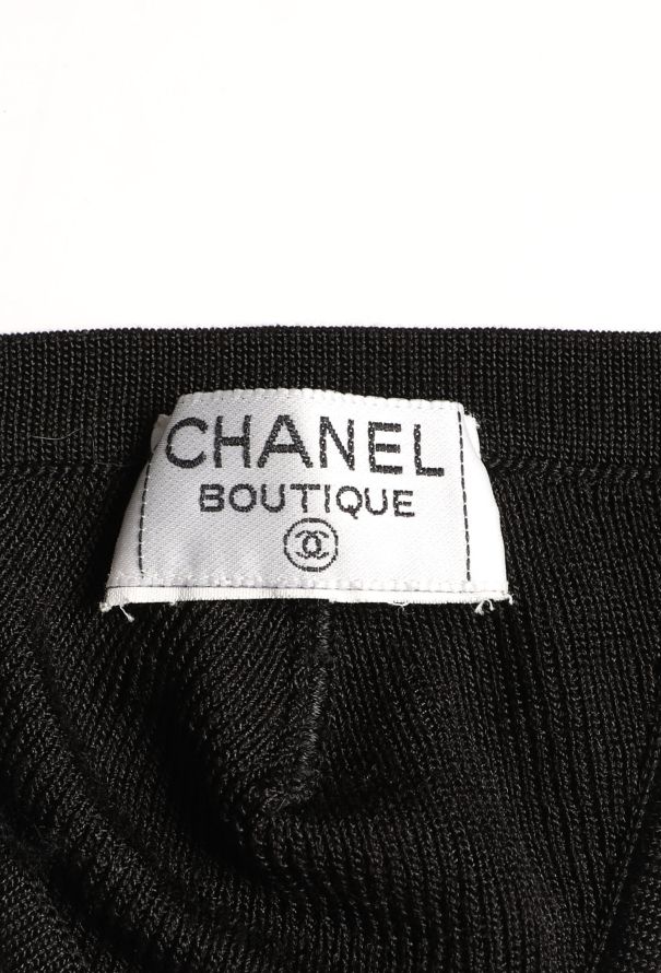 Chanel 1995 Black Ribbed Bralette - 3