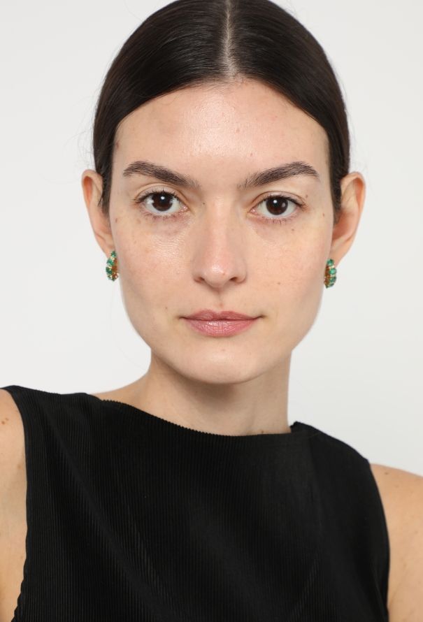 Modern Fine Jewelry 18k Gold,  Diamond & 3.20 Carats Emerald Earrings - 2