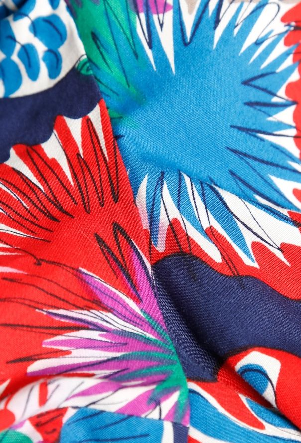 Saint Laurent 1981 Fish Print Belted Dress - 7