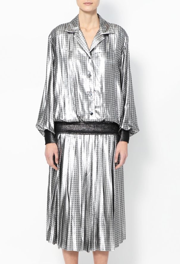Christian Dior Vintage Metallic Houndstooth Ensemble - 3