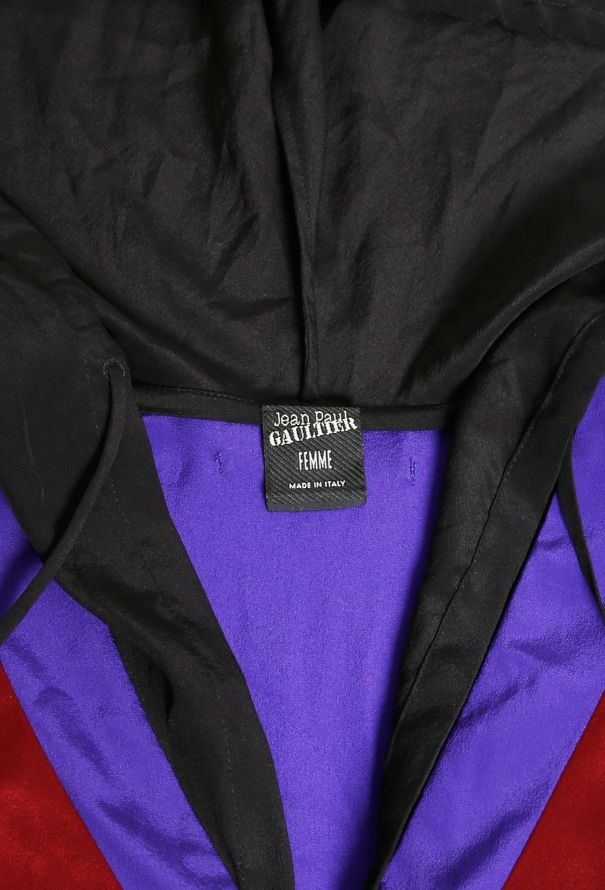 Jean Paul Gaultier 2007 Colorblock Hooded Silk Top - 5