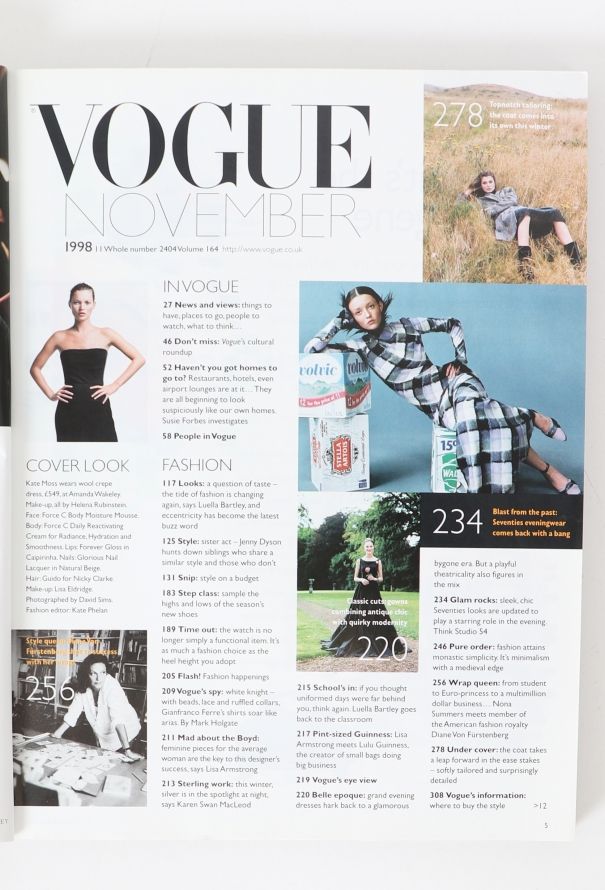 VOGUE UK 1998 Kate Moss Cover Issue - 3