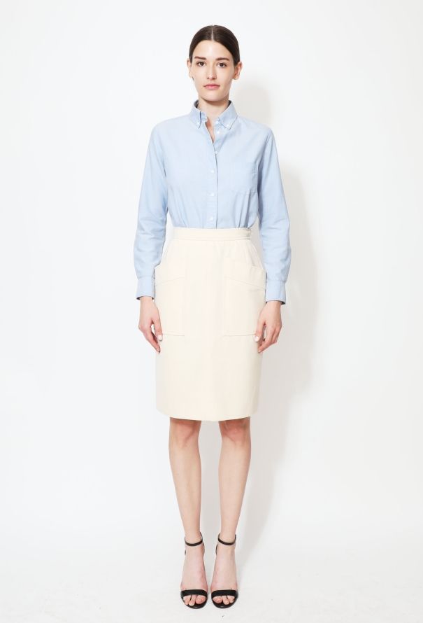 Saint Laurent ‘70s Diagonal Twill Skirt - 1