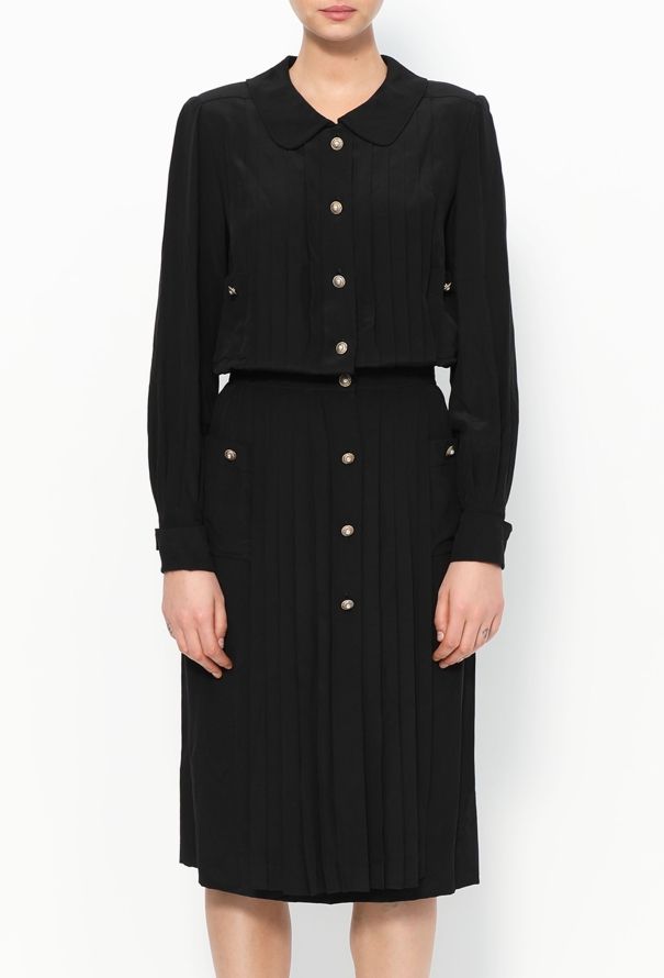 Chanel Rare Fall 1983 Pleated Silk Dress - 2