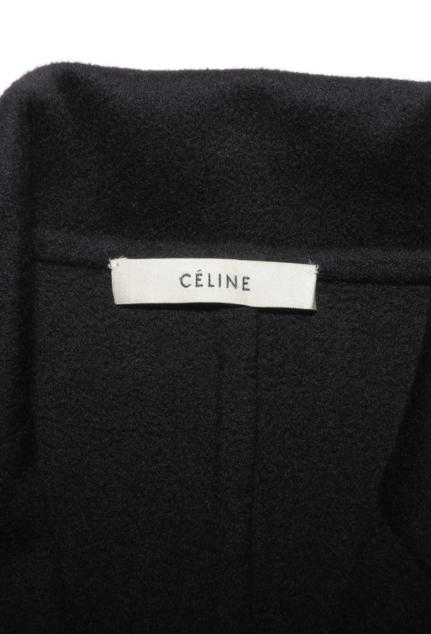 Céline Navy Cashmere Cocoon Coat - 5