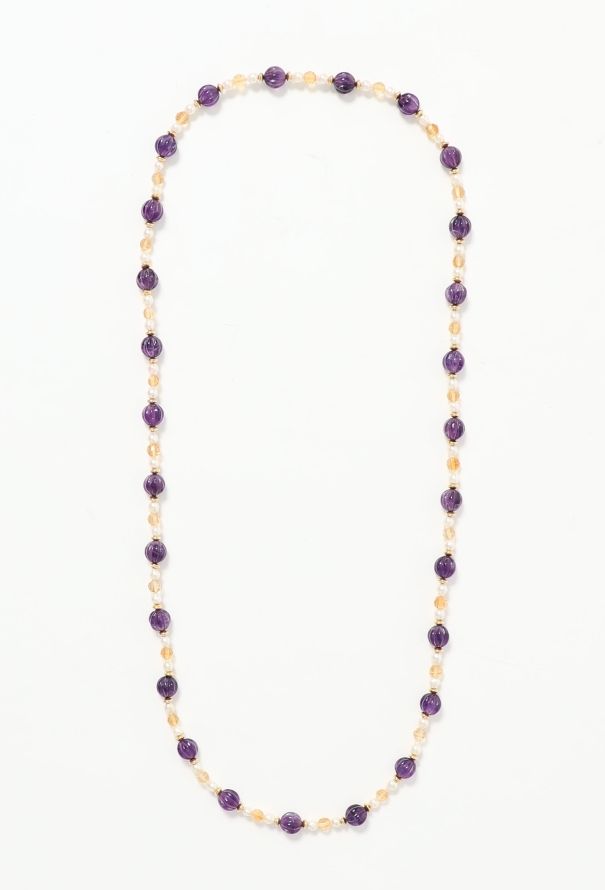 Amethyst Beaded Pearl Sautoir - 1