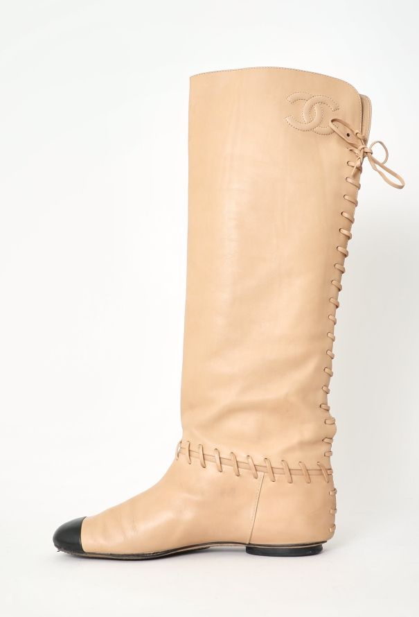 Chanel Resort 2011 Leather Lace-Up Boots - 5