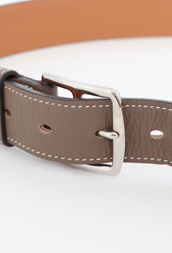Hermès Taupe Etrivière Leather Belt - 4