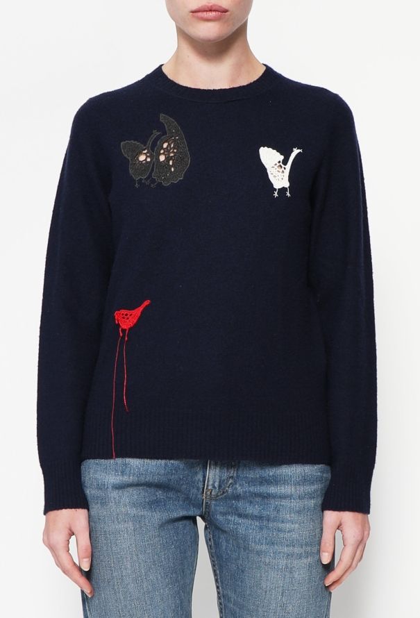 Céline Embroidered Wool Pullover - 1