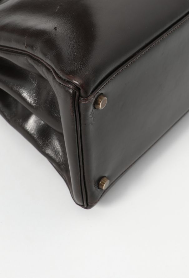 Hermès '70s Brown Box Kelly Retourné 35 - 11