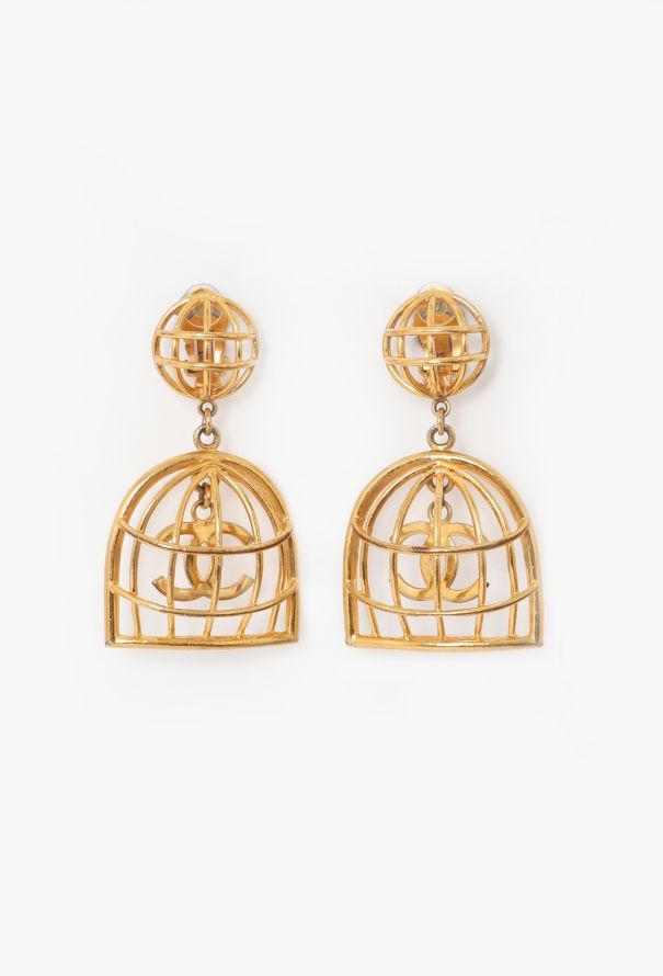 Chanel ICONIC 1993 Birdcage 'CC' Clip Earrings - 1