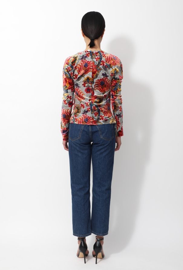 Louis Vuitton 2019 Checkered Floral Velvet Top - 3