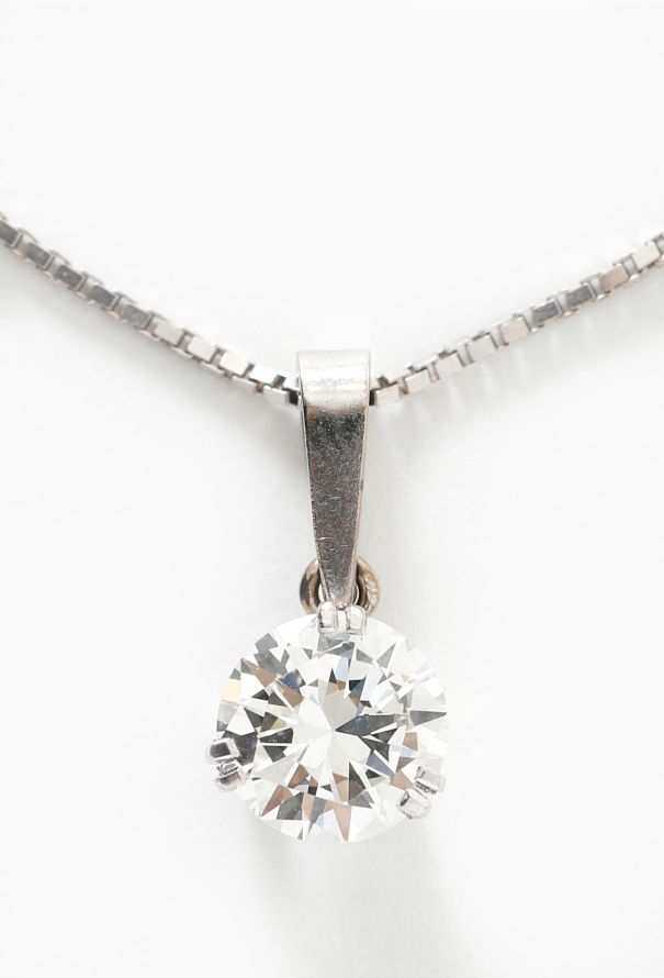 Vintage Fine Jewelry 18k White Gold & 1.45 Carats Diamond Necklace - 2