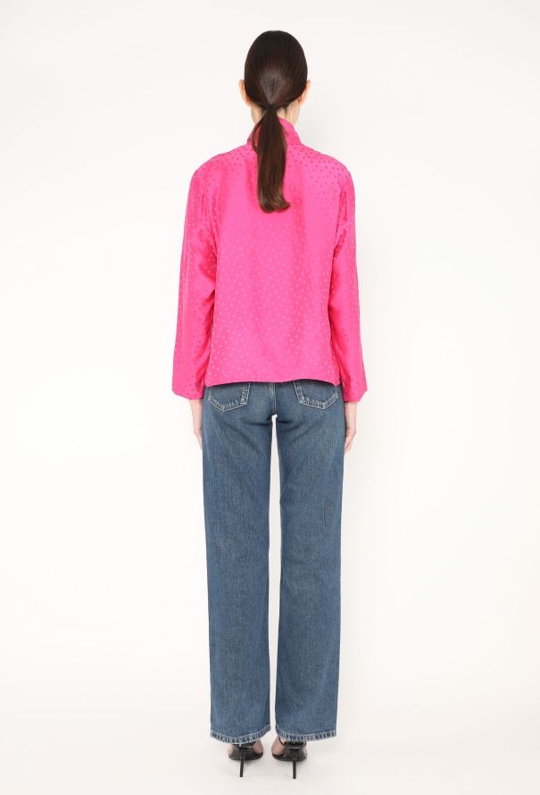 Saint Laurent Vintage Polka Dot Lavallière Blouse - 6