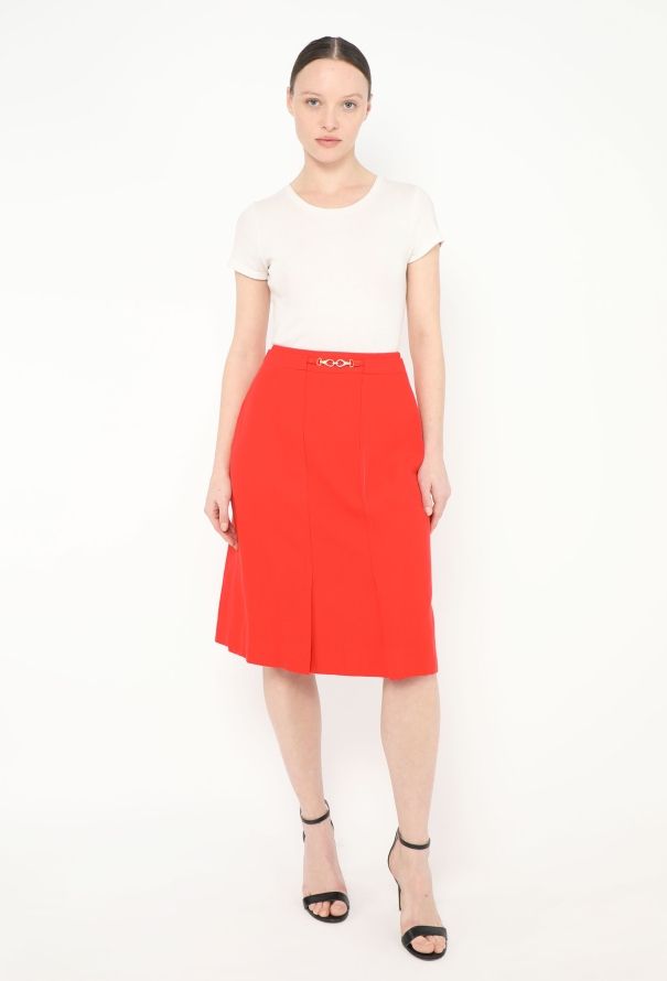 Céline '70s Twill Horsebit Skirt - 3