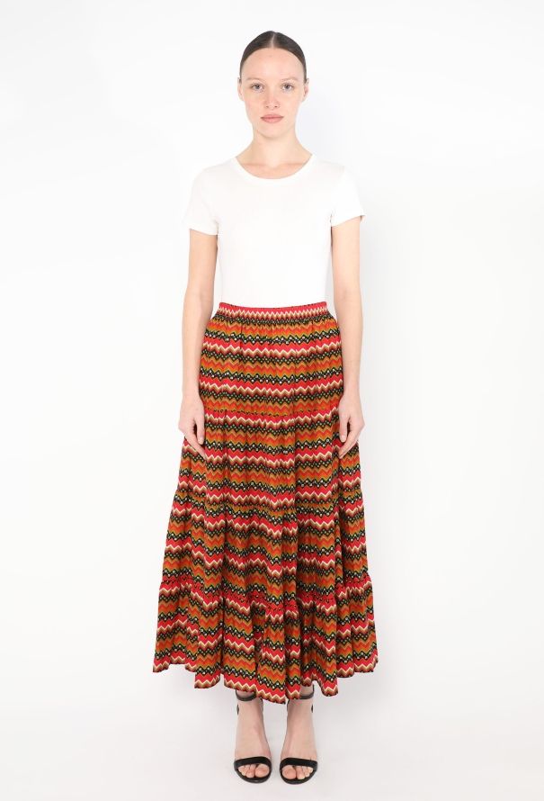 Saint Laurent Vintage Graphic Pleated Skirt - 1