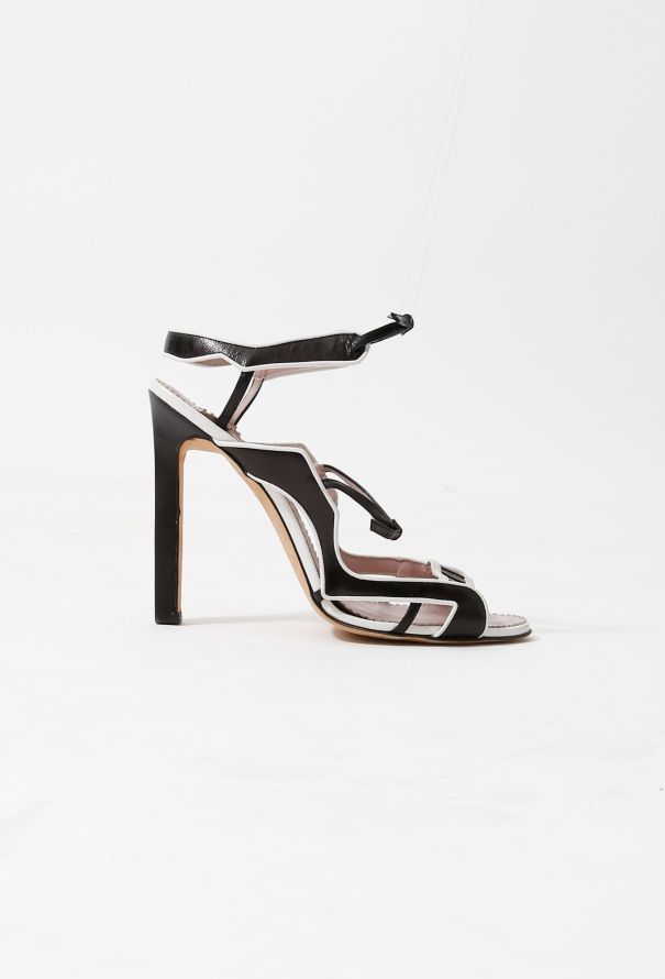 Manolo Blahnik Cut-Out Leather Sandals - 1