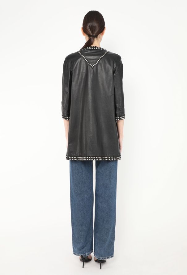 Chanel '90s Lamé Tweed Leather Jacket - 4