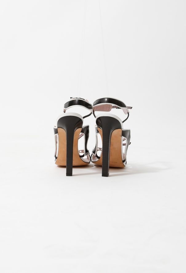 Manolo Blahnik Cut-Out Leather Sandals - 6