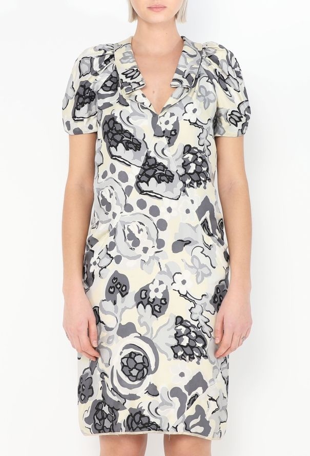 Balenciaga S/S 2008 Ruched Floral Silk Dress - 3