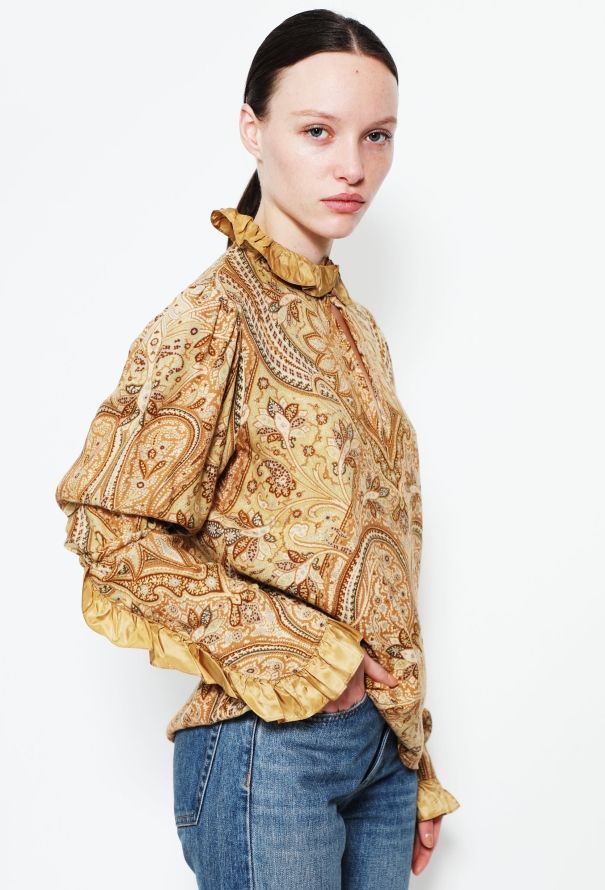 Saint Laurent F/W 1982 Paisley Smock Blouse - 4