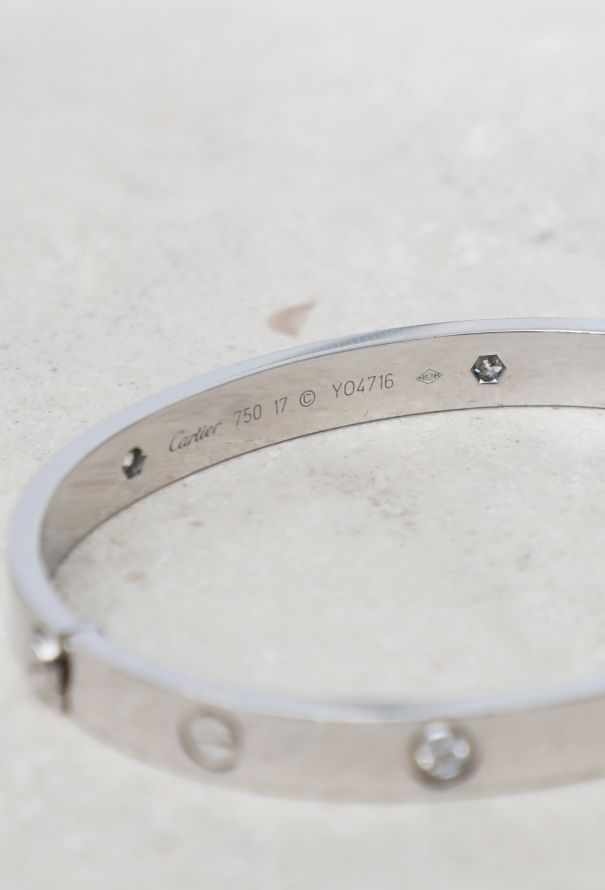 Cartier 18k White Gold Diamond Love Bracelet - 7