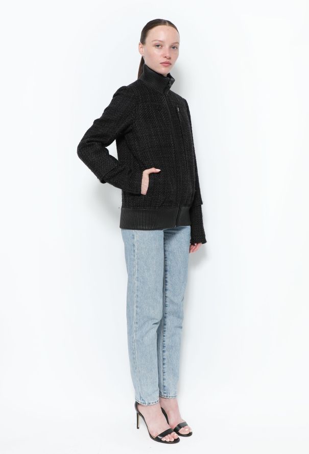 Chanel Tweed 'CC' Bomber Jacket - 4