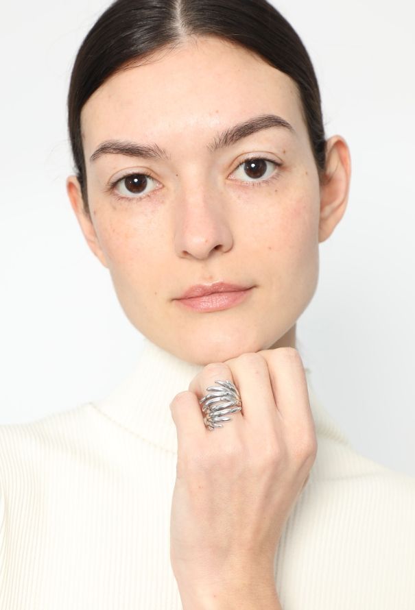 Vintage Fine Jewelry O.J. Perrin Silver Wing Ring - 4