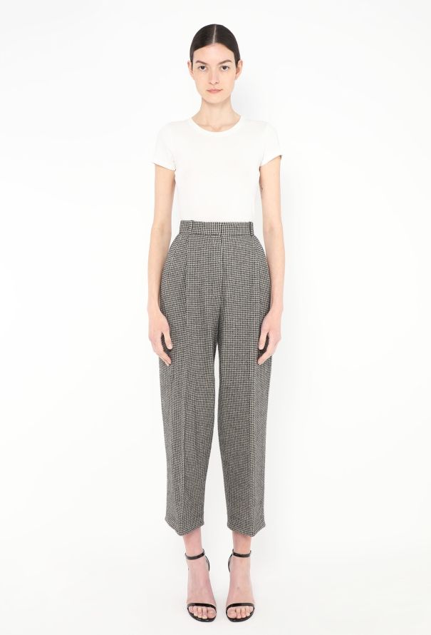 The Row Nica Houndstooth Camel Hair Trousers - 1