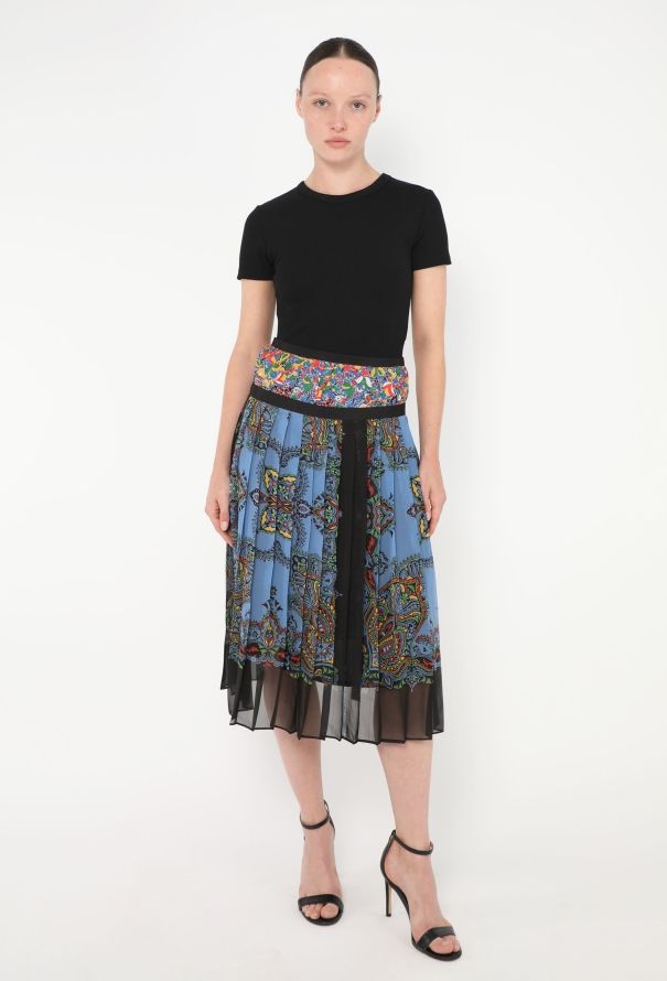 Sacai 2020 x Sun Surf Pleated Paisley Skirt - 3
