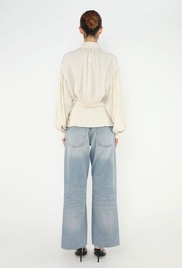 Hermès '90s Fluted Silk Blouse - 4