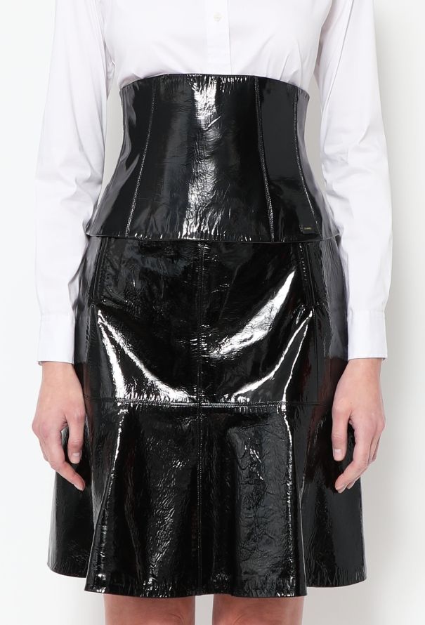 Chanel F/W 2001 Patent Corset Skirt - 3
