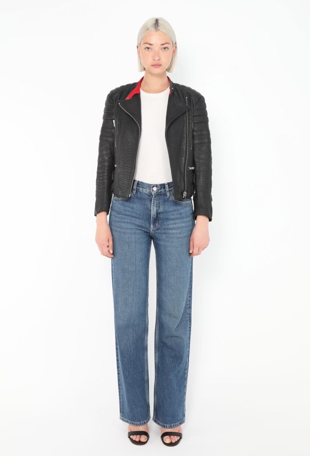 Céline Distressed Lambskin Biker Jacket - 2
