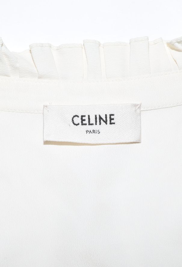 Céline 2020 Silk Ruffled Trim Blouse - 5