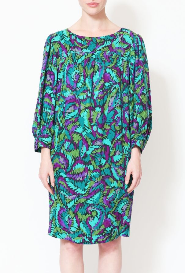 Saint Laurent 70s Graphic Crêpe Tunic Dress - 3