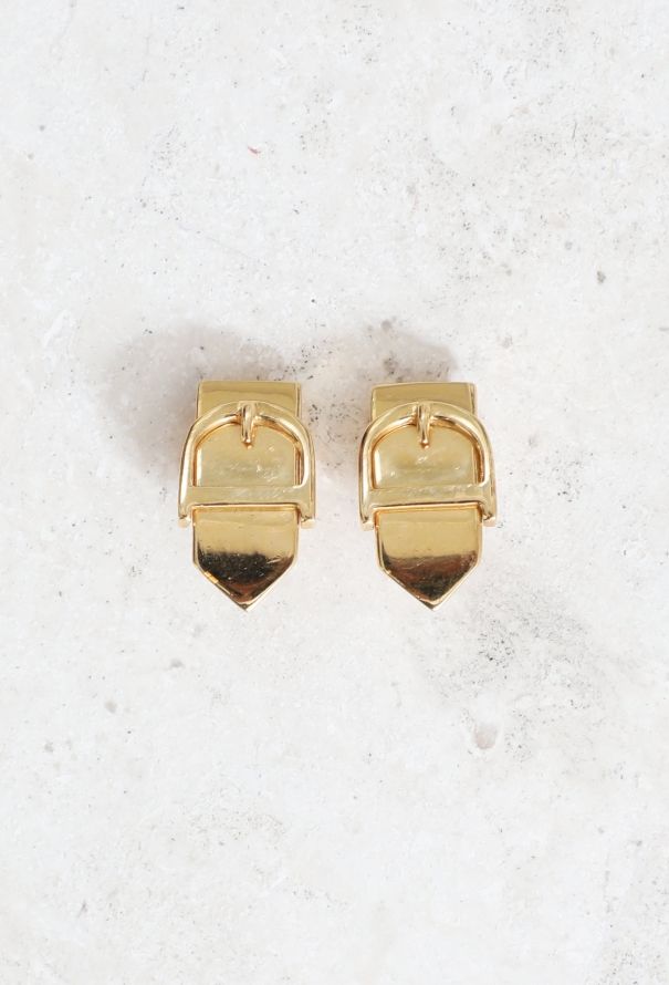 Dior Metallic 'D' Belt Clip Earrings - 1