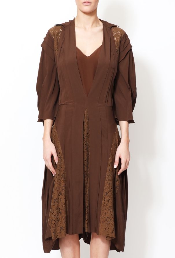 Chloé F/W 2018 Lace Pleated Dress - 3