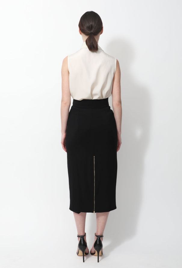 Chanel Vintage Zip Pencil Skirt - 3