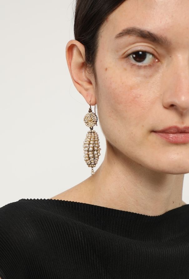 Vintage Fine Jewelry Antique 9K Gold & Pearls Earrings - 3